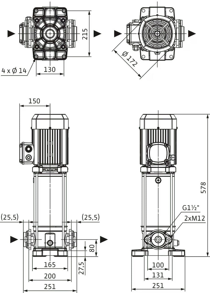 WILO Hochdruck-Kreiselpumpe Medana CV1-L.1005-1/E/E/10O Art. 4239799