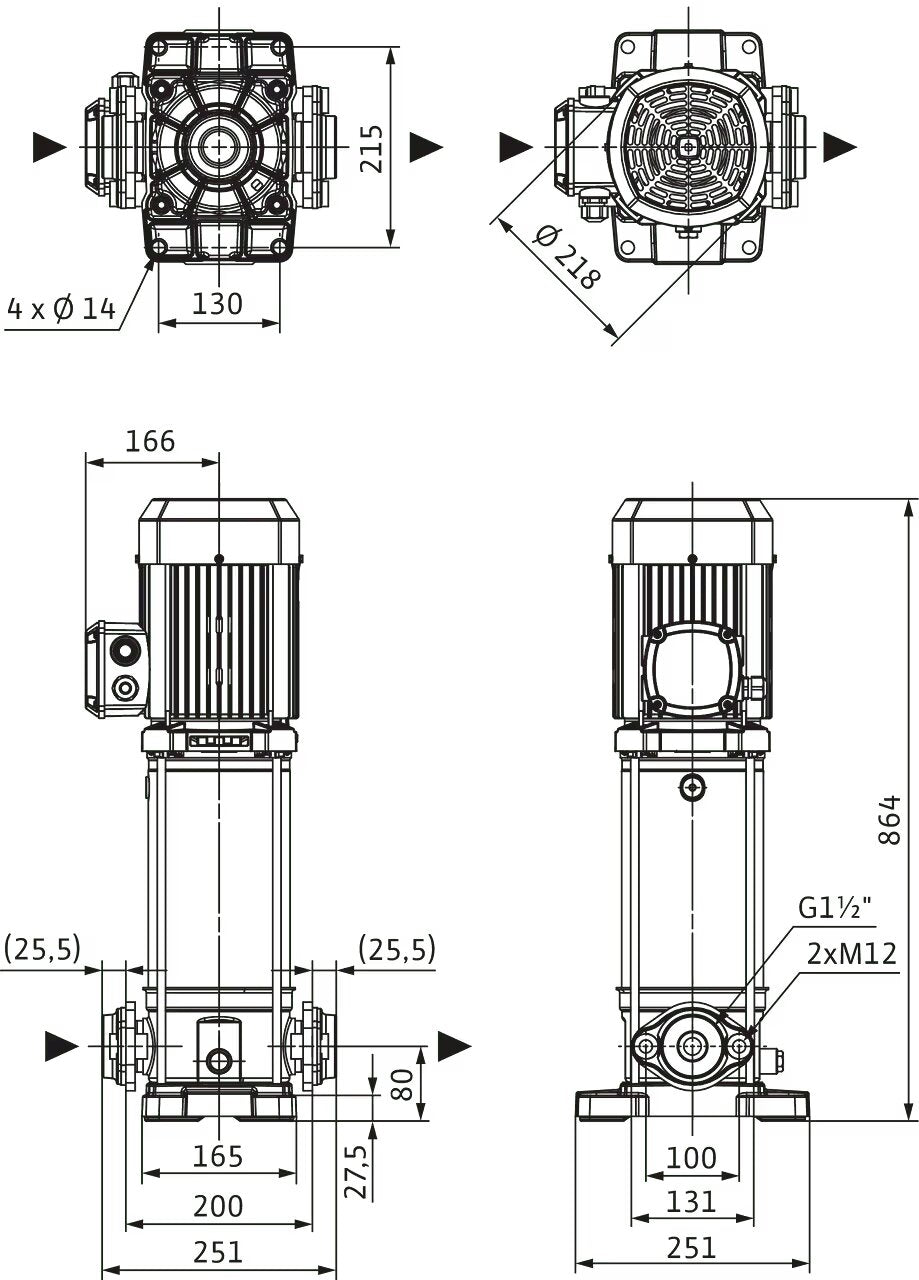 WILO Hochdruck-Kreiselpumpe Medana CV1-L.1011-1/E/E/16O Art. 4239893
