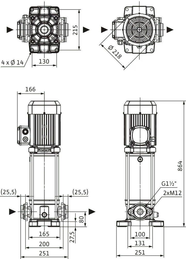WILO Hochdruck-Kreiselpumpe Medana CV1-L.1011-1/E/E/16O Art. 4239893