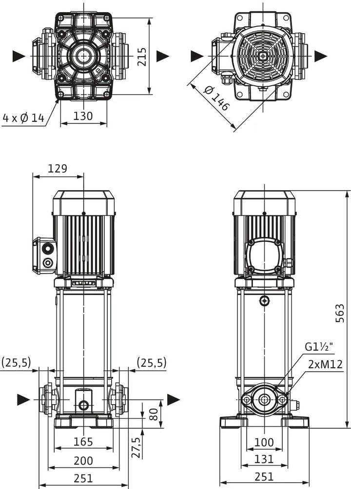 WILO Hochdruck-Kreiselpumpe Medana CV1-L.1004-1/E/E/10O Art. 4240526