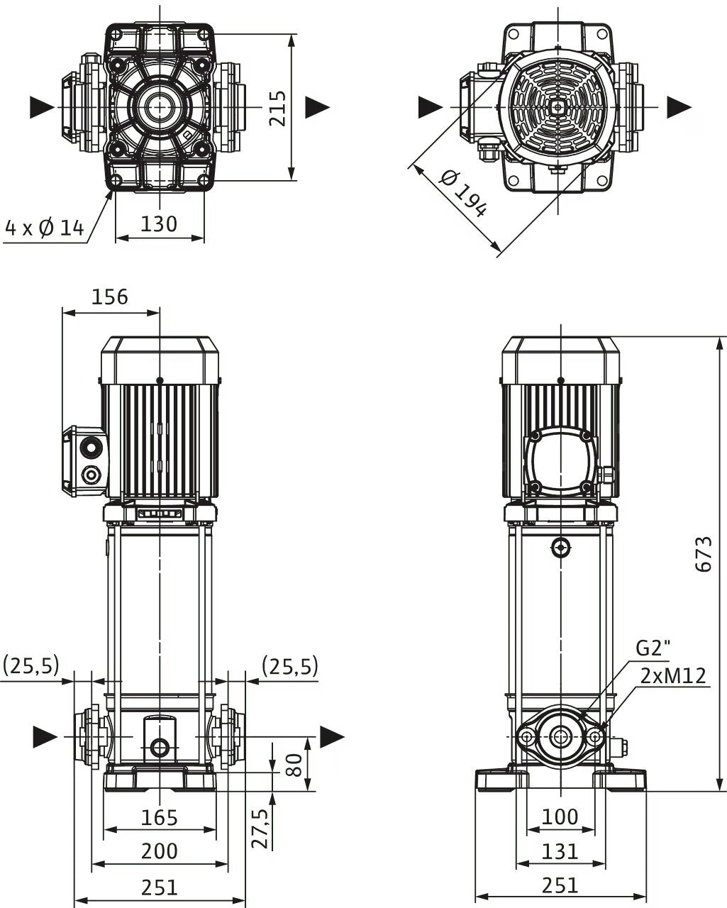 WILO Hochdruck-Kreiselpumpe Medana CV1-L.1606-1/E/E/16O Art. 4239894