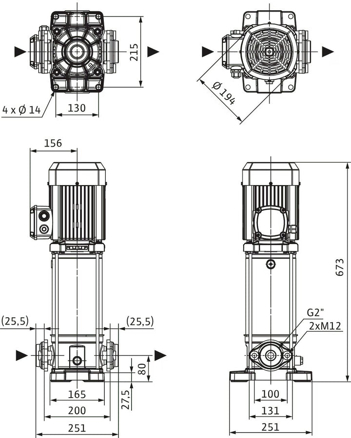 WILO Hochdruck-Kreiselpumpe Medana CV1-L.1606-1/E/E/16O Art. 4239894