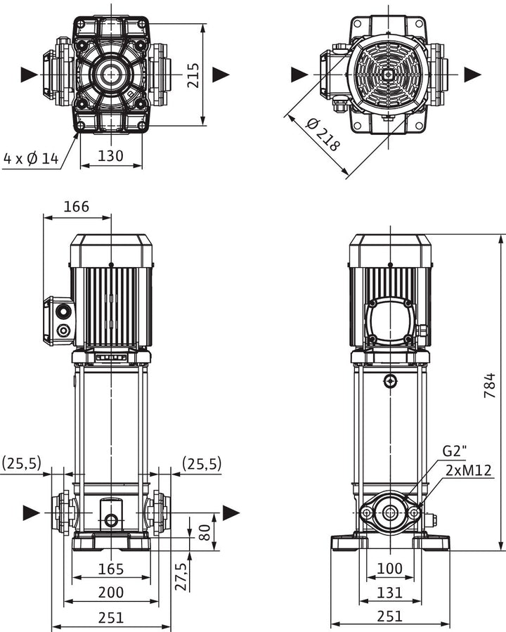 WILO Hochdruck-Kreiselpumpe Medana CV1-L.1608-1/E/E/16O Art. 4239896