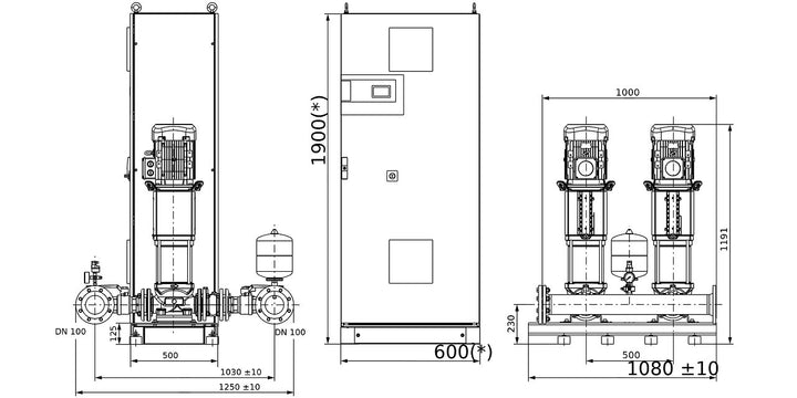 WILO Kompakt-Druckerhöhungsanlage Comfort COR-2 Helix V 3603/1/K/CC Art. 2530625