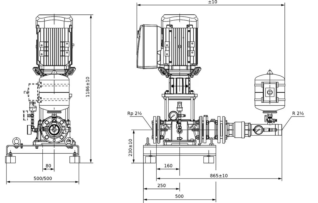 WILO Kompakte Druckerhöhungsanlage SiBoost Smart 1 HELIX VE3602/5,5kW-ES Art. 2547325