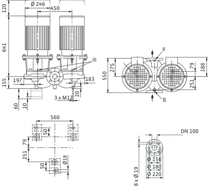 WILO Einstufigen Trockenläufer-Kreiselpumpe CronoTwin-DL 100/200-4/4 Art. 2120974