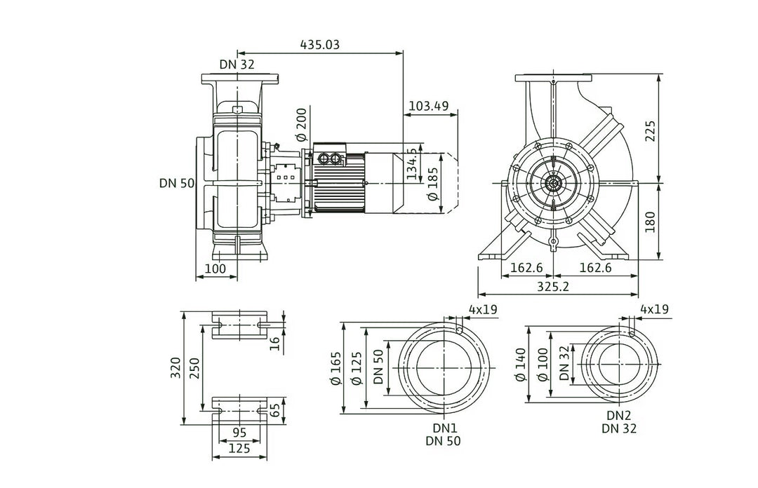 WILO Einstufige Trockenläufer-Kreiselpumpe  Atmos GIGA-B 32/230.1-0,75/4 Art. 9126703
