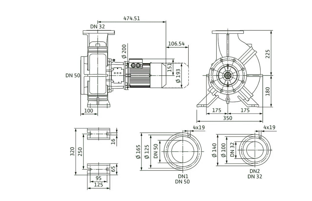 WILO Einstufige Trockenläufer-Kreiselpumpe Atmos GIGA-B 32/230-1,5/4 Art. 9140058