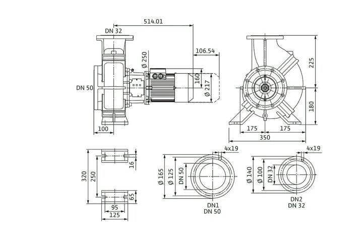 WILO Einstufige Trockenläufer-Kreiselpumpe Atmos GIGA-B 32/240-2,2/4 Art. 9140057
