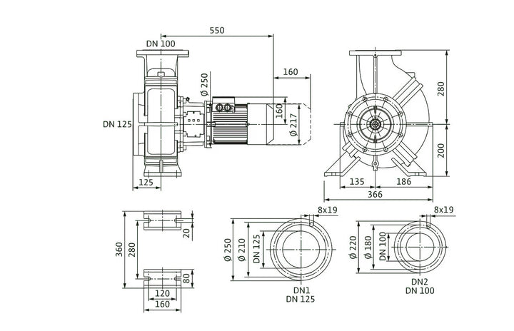 WILO Einstufige Trockenläufer-Kreiselpumpe Atmos GIGA-B 100/140-2,2/4 Art. 2213928