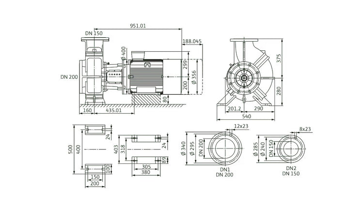WILO Einstufige Trockenläufer-Kreiselpumpe Atmos GIGA-B 150/250-30/4 Art. 2151502
