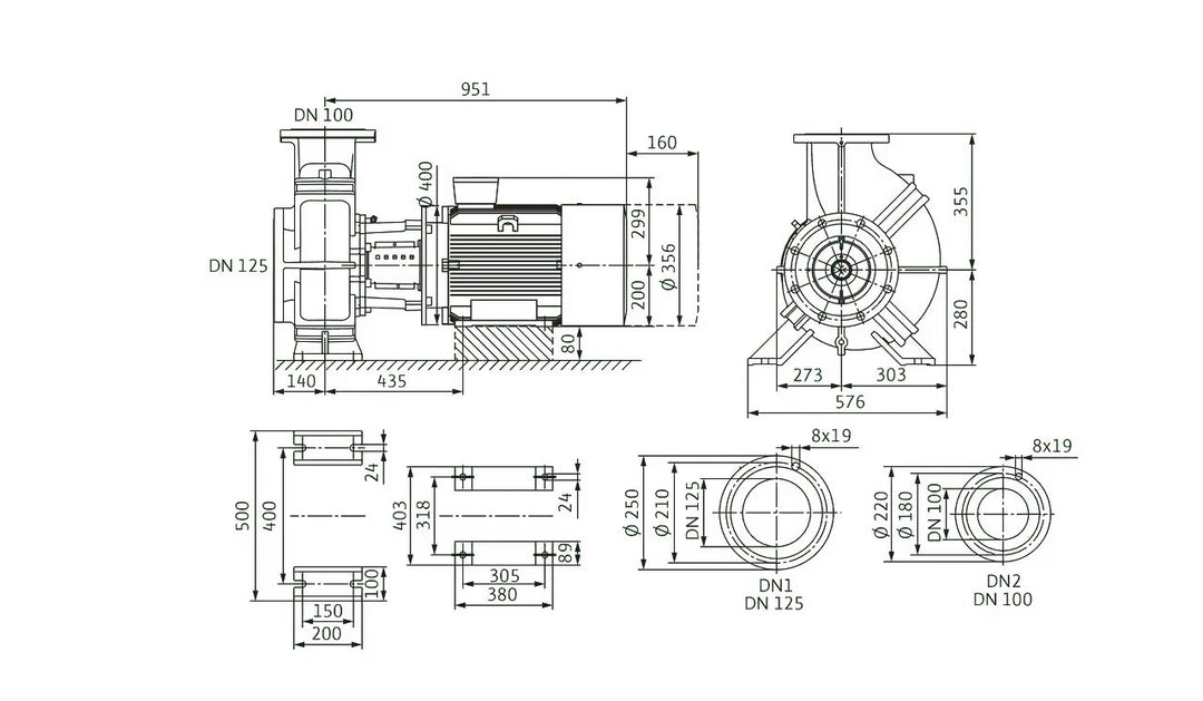 WILO Einstufige Trockenläufer-Kreiselpumpe Atmos GIGA-B 100/380-30/4 Art. 2214198