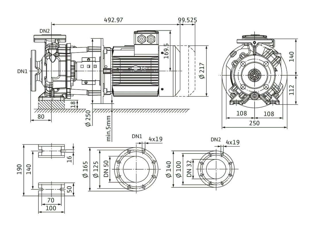 WILO Trockenläufer Atmos GIGA-B 32/125.1-3/2 Art. 9139945