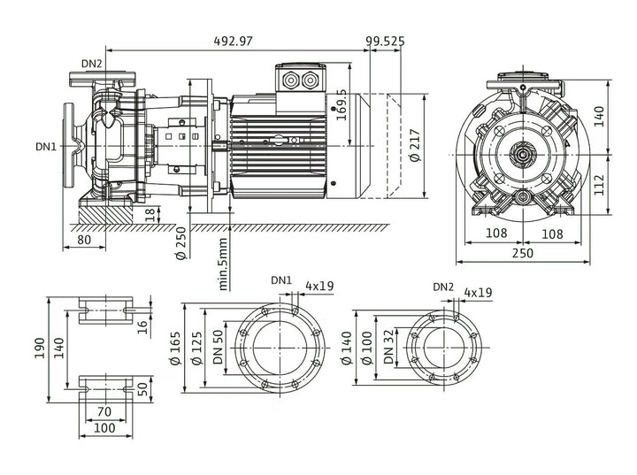WILO Trockenläufer Atmos GIGA-B 32/125.1-3/2 Art. 9139945