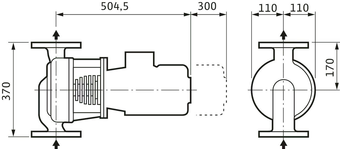 WILO Einstufige Trockenläufer-Kreiselpumpe VeroLine-IPH-W 65/110-2,2/2 Art. 2121284