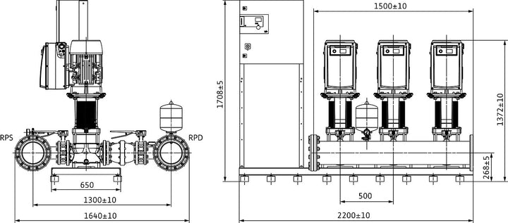 WILO Kompakt-Druckerhöhungsanlage Comfort-Vario COR-3 MVIE 9502/1/SCe (3~400 V, 50/60 Hz) Art. 2552097