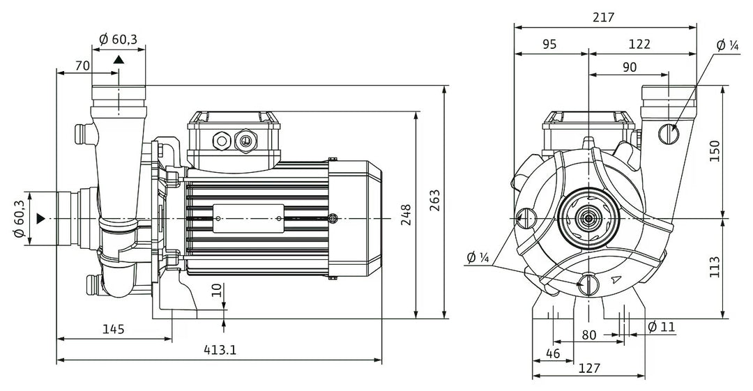 WILO Trockenläufer BAC50-128-1.85/2 Art. 4245158