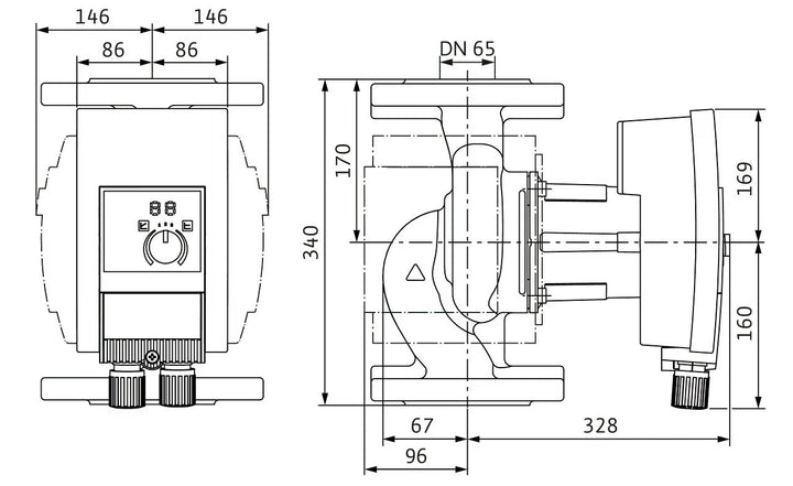 WILO Hocheffizienz-Pumpe Yonos MAXO plus 65/0,5-16 PN6/10 Art. 2120616