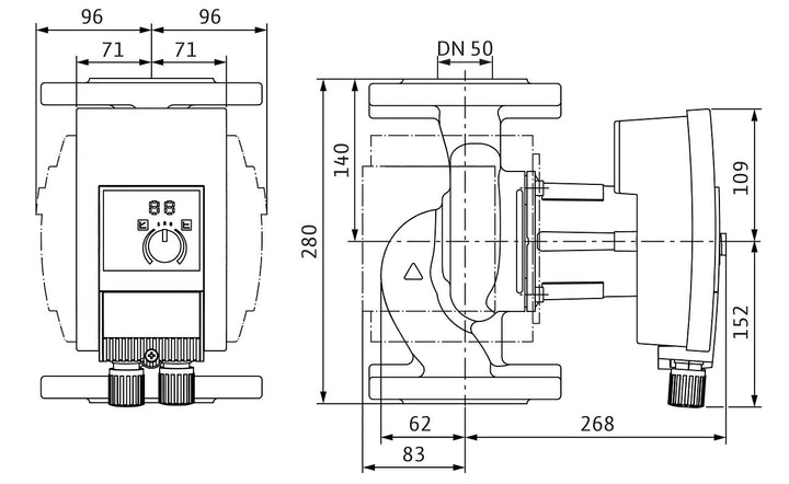 WILO Hocheffizienz-Pumpe Yonos MAXO-Z plus 50/0,5-9 PN6/10 Art. 2202923
