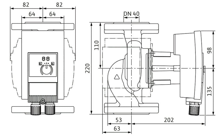 WILO Hocheffizienz-Pumpe Yonos MAXO-Z plus 40/0,5-8 PN6/10 Art. 2202921
