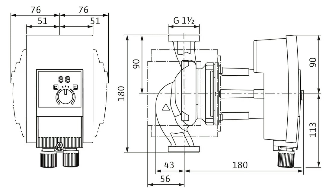 WILO Trinkwarmwasser Yonos MAXO-Z plus 25/0,5-7 PN10 Art. 2202917