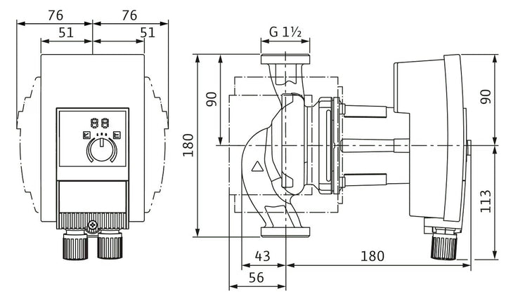 WILO Trinkwarmwasser Yonos MAXO-Z plus 25/0,5-7 PN10 Art. 2202917