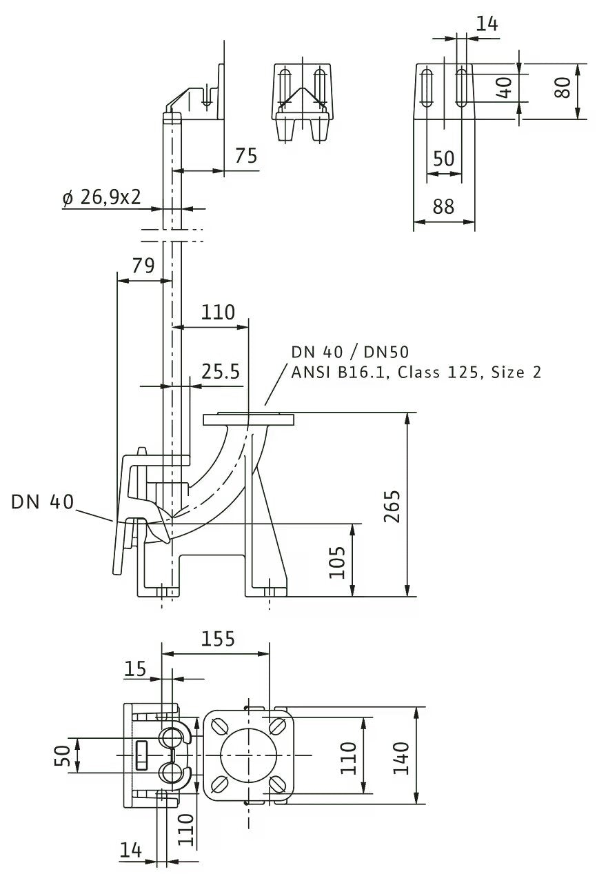 WILO Einhängevorrichtung DN 40/50 Art. 2057179