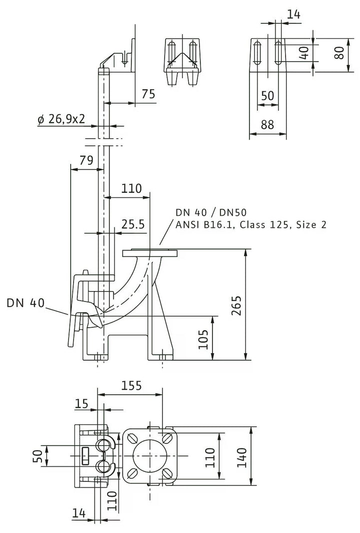 WILO Einhängevorrichtung DN 40/50 Art. 2057179