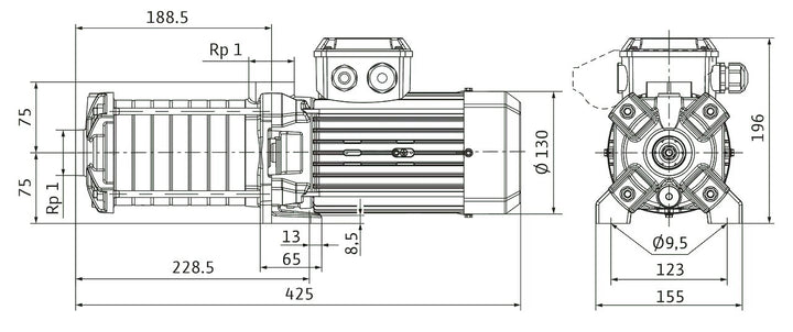 WILO mehrstufige Pumpe MEDANA CH1-LC.206-5/E/E/10T/M111 Art. 4250394