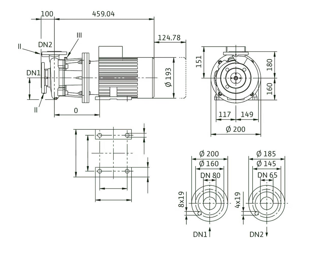 WILO Einstufige Trockenläufer-Kreiselpumpe Atmos GIGA-B 65/125-1,1/4 Art. 9132647