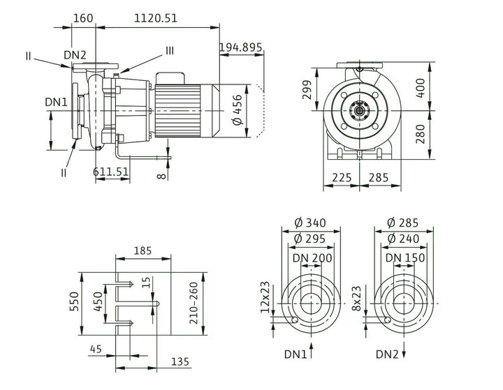 WILO Einstufige Trockenläufer-Kreiselpumpe Atmos GIGA-B 150/295-37/4-P6 Art. 2160691