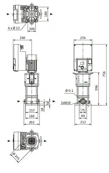 WILO Hochdruck-Kreiselpumpe Helix2.0-VE403-1/16/E/KS/3 Art. 4250678