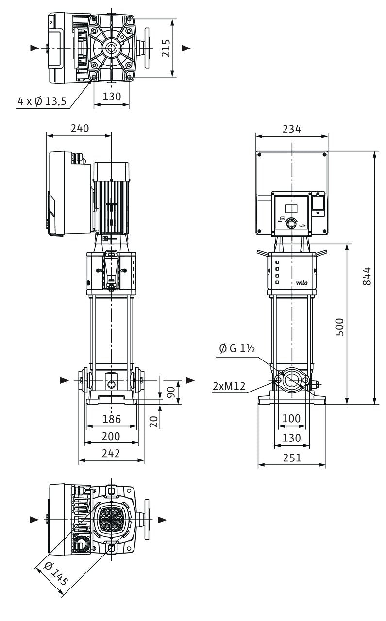 WILO Hochdruck-Kreiselpumpe Helix2.0-VE1005-1/16/E/S/3 Art. 4250800