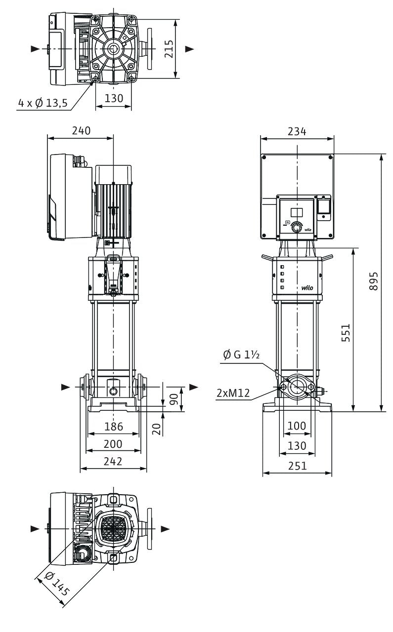 WILO Hochdruck-Kreiselpumpe Helix2.0-VE1005-1/16/E/KS/3 Art. 4250797