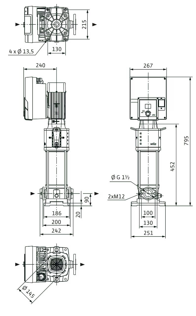 WILO Hochdruck-Kreiselpumpe Helix2.0-VE1004-1/16/E/S/3 Art. 4250793