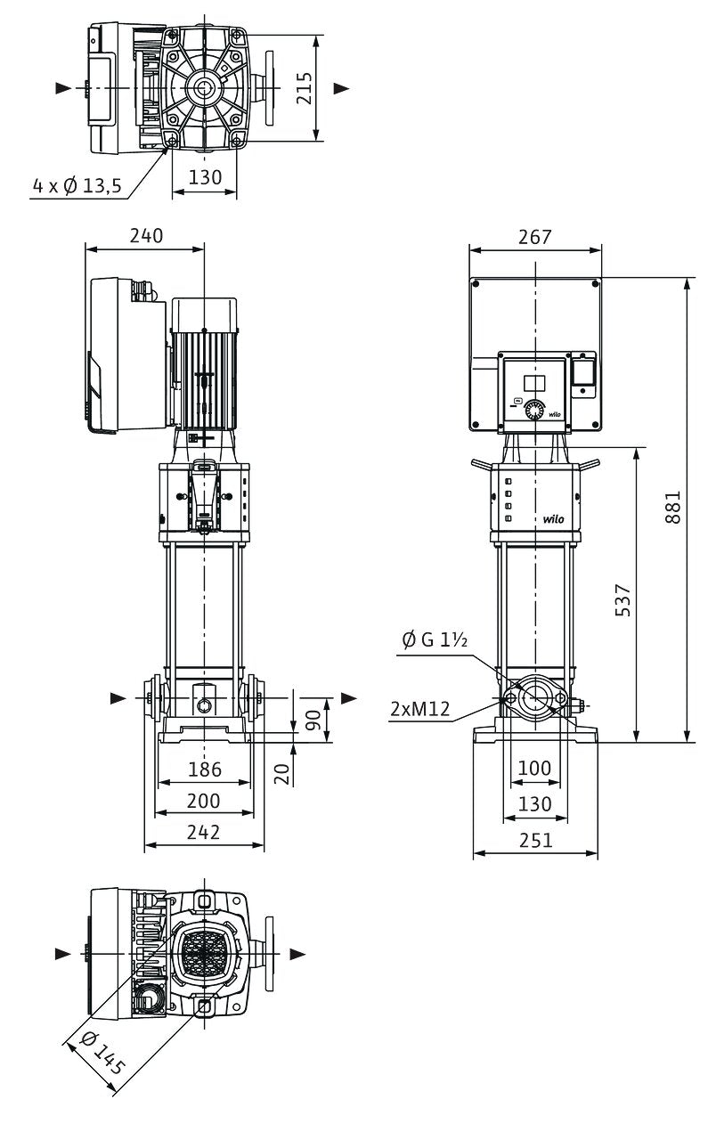 WILO Hochdruck-Kreiselpumpe Helix2.0-VE1006-1/16/E/S/3 Art. 4250807