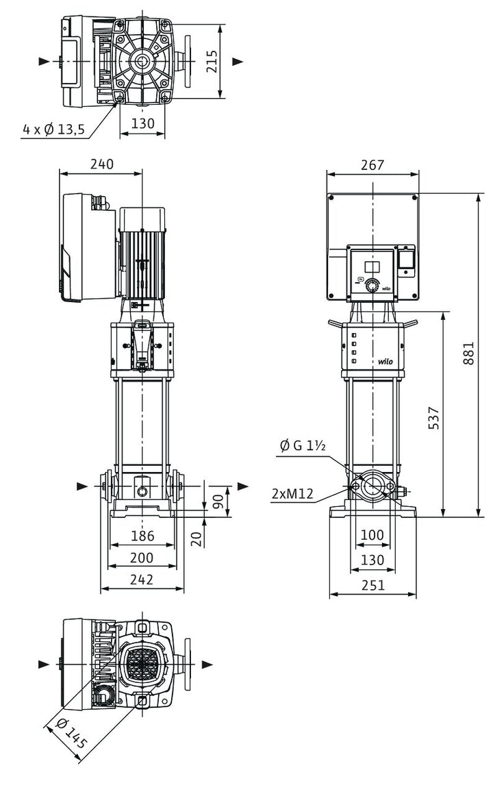 WILO Hochdruck-Kreiselpumpe Helix2.0-VE1006-1/16/E/S/3 Art. 4250807