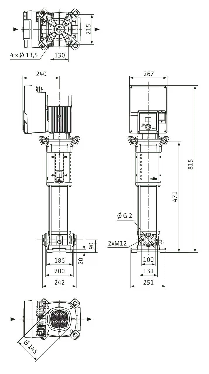 WILO Hochdruck-Kreiselpumpe Helix2.0-VE1603-4.0-1/16/E/S/ Art. 4250834