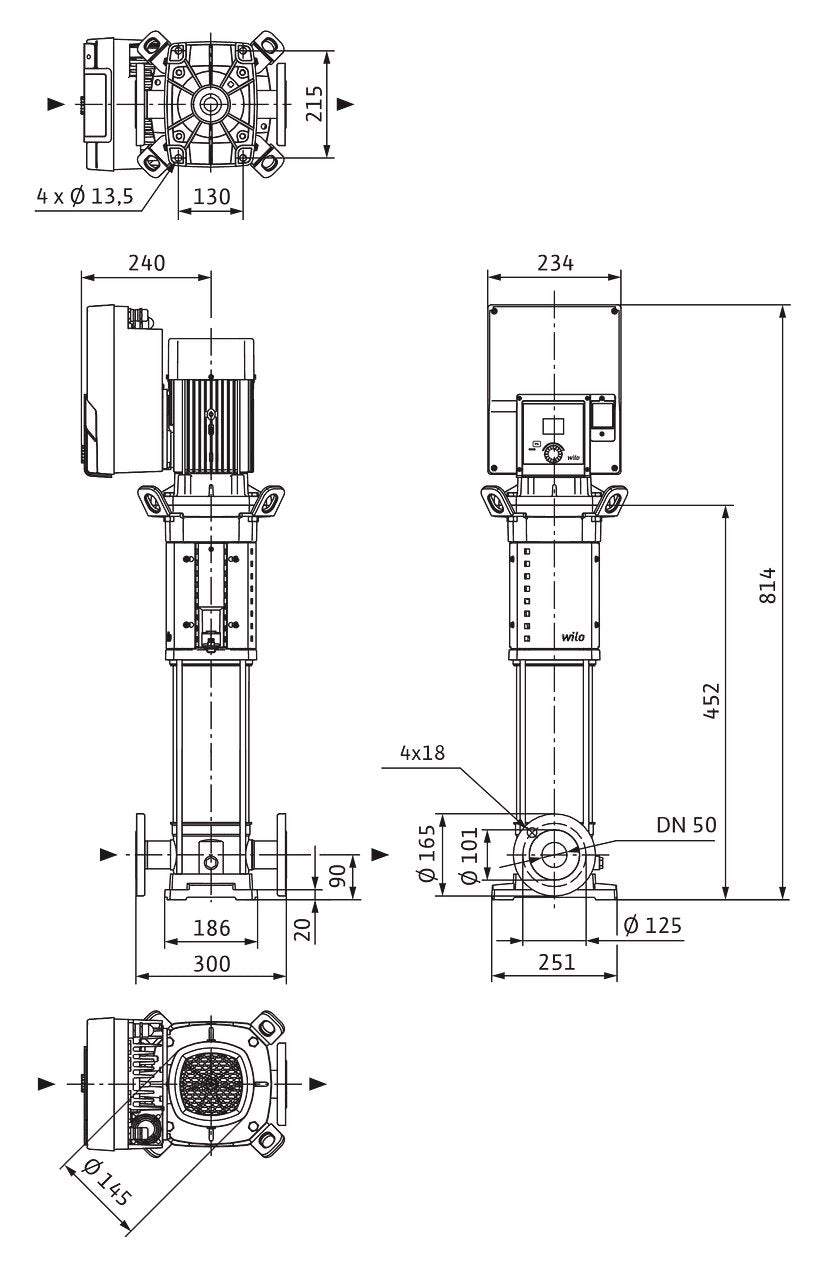 WILO Hochdruck-Kreiselpumpe Helix2.0-VE1601-2/25/V/KS/3 Art. 4250820