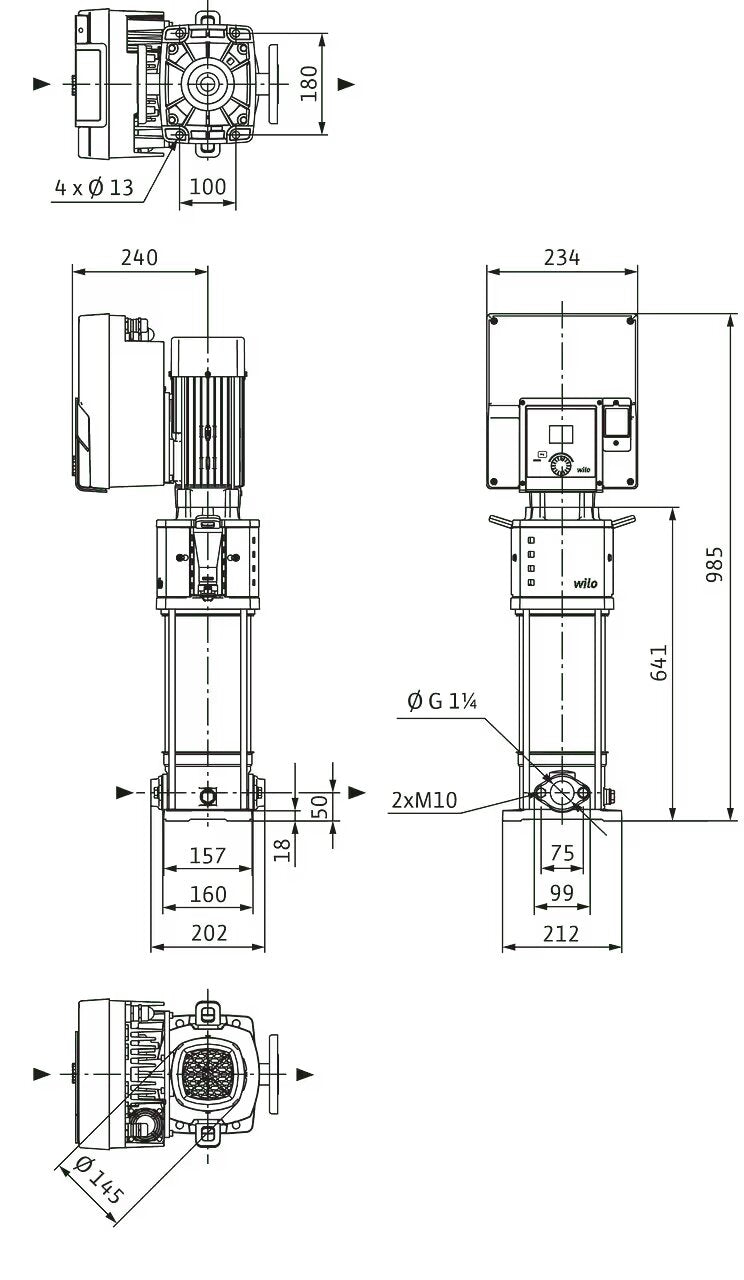 WILO Hochdruck-Kreiselpumpe Helix2.0-VE608-1/16/E/KS/3 Arti. 4250758