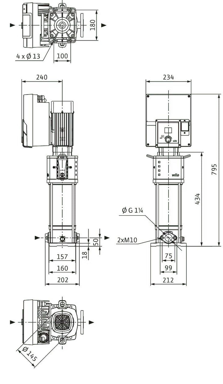 WILO Hochdruck-Kreiselpumpe Helix2.0-VE603-1/16/E/KS/3 Art. 4250739