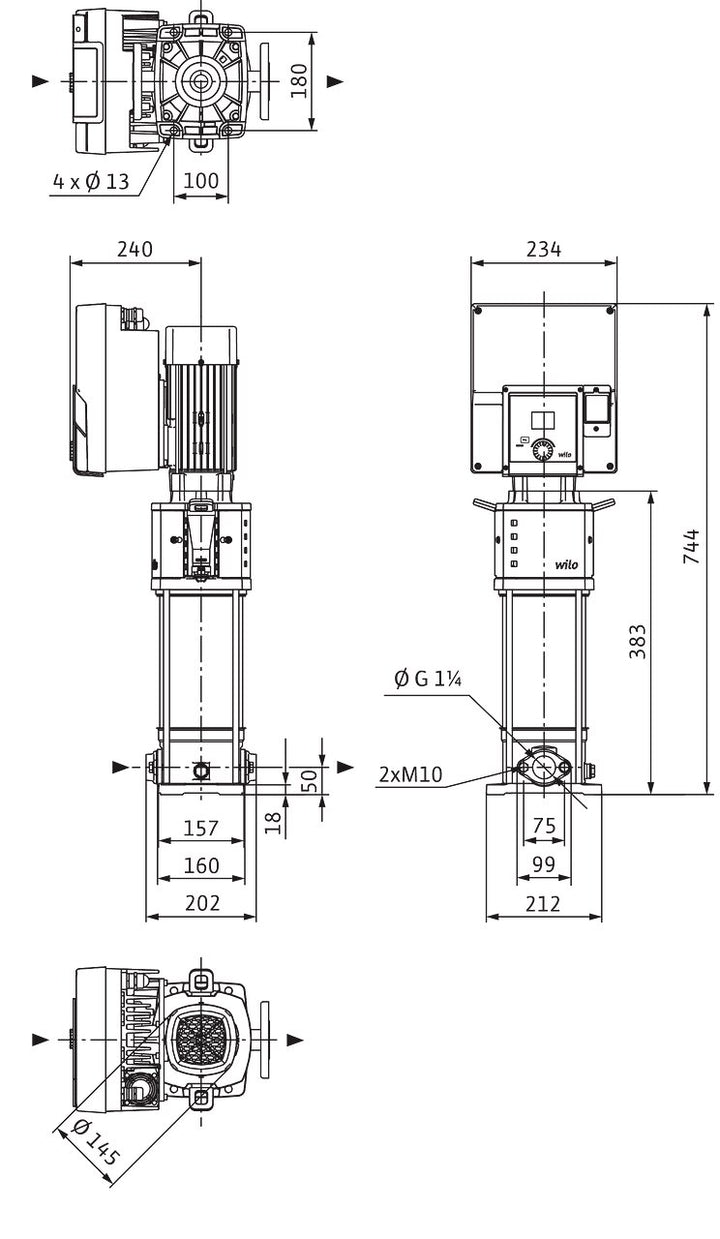 WILO Hochdruck-Kreiselpumpe Helix2.0-VE603-1/16/E/S/3 Art. 4250741