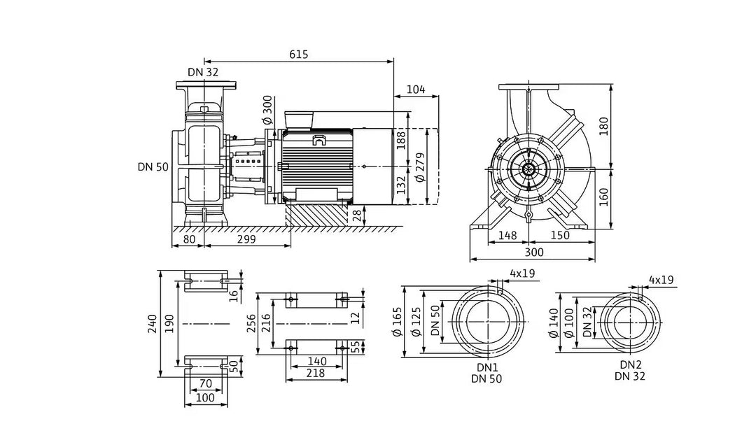 WILO Einstufige Trockenläufer-Kreiselpumpe Atmos GIGA-B 32/200-7,5/2-S1 Art. 2217024