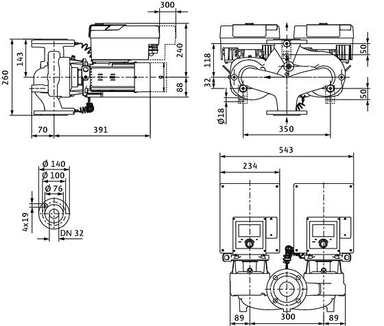 WILO Hocheffizienz Stratos GIGA2.0-D 32/1-25/1,5 Art. 2205604