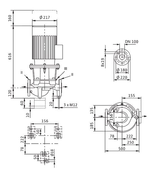 WILO Einstufigen Trockenläufer-Kreiselpumpe Atmos GIGA-I 100/160-3/4 Artr: 2219048