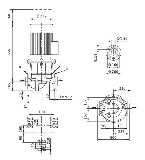 WILO Einstufigen Trockenläufer-Kreiselpumpe Atmos GIGA-I 80/200-5,5/4 Art: 2222620