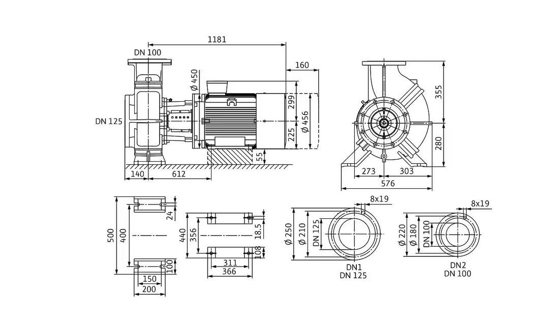 WILO Einstufige Trockenläufer-Kreiselpumpe Atmos GIGA-B 100/390-45/4-P6-S1 Art. 2216930