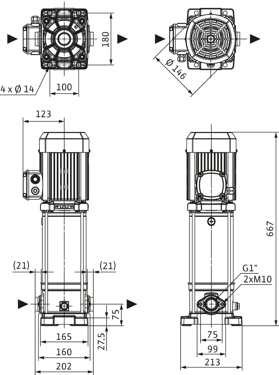 WILO Hochdruck-Kreiselpumpe Medana CV1-L.212-1/E/A/16O Art. 4239787