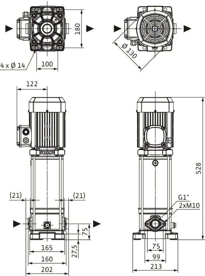 WILO Hochdruck-Kreiselpumpe Medana CV1-L.207-1/E/E/10O Art. 4240468
