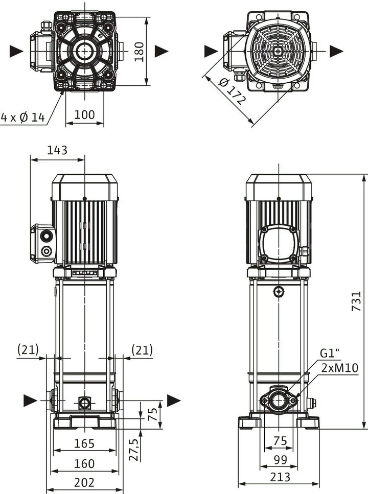 WILO Hochdruck-Kreiselpumpe Medana CV1-L.415-1/E/E/16O Art. 4240499